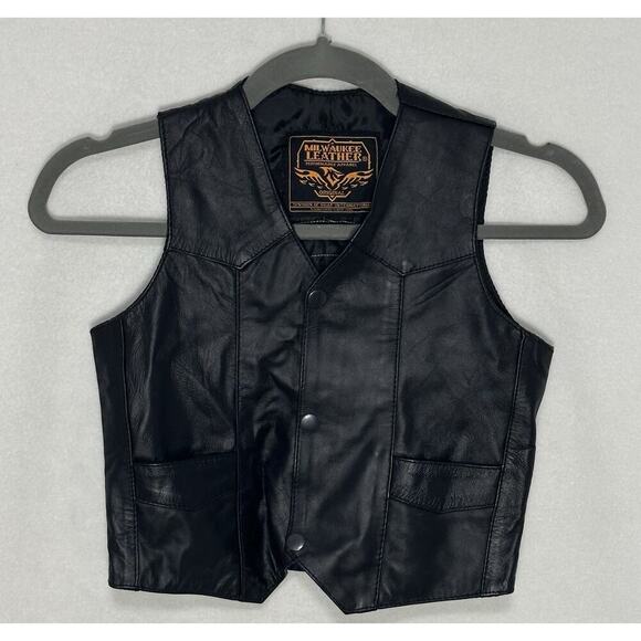 Milwaukee Leather Youth Biker Vest Snap Front TODDLERS OF ANANRCHY OHIO EUC - Picture 1 of 8